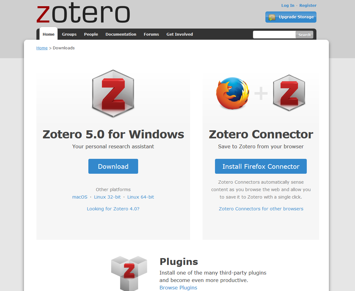 [Page de téléchargement de Zotero](https://www.zotero.org/download/)